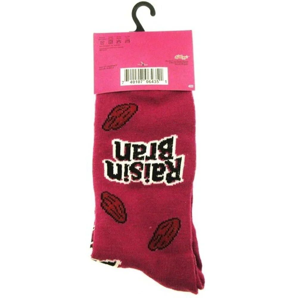 Kellogg’s Raisin Bran Crew Socks Men’s Shoe Size 6–12 – 1 Pair